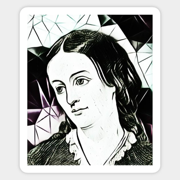 Margaret Fuller Black and White Portrait | Margaret Fuller artwork 4 Sticker by JustLit